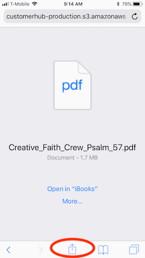 How to print a pdf file from an iphone step 2