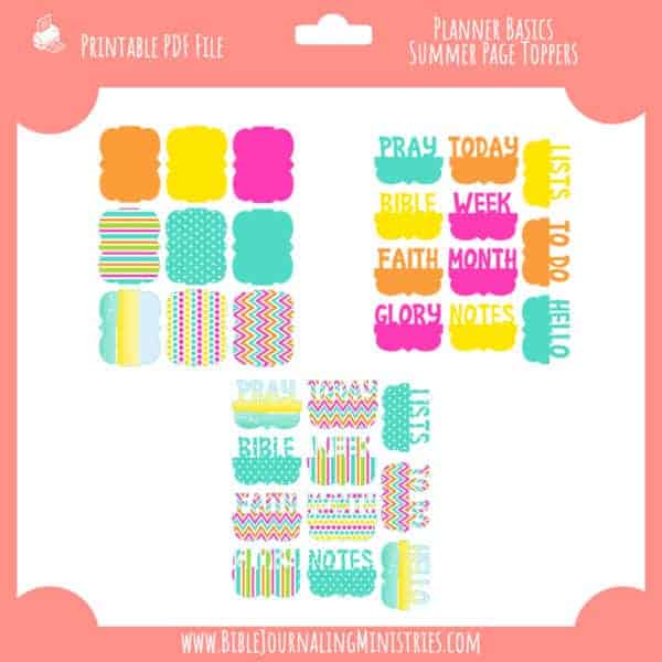 Planner Basics-Summer Page Toppers
